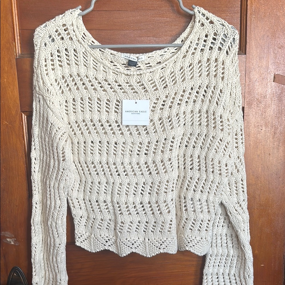 American Eagle Outfitters Cream Sweater for Women
